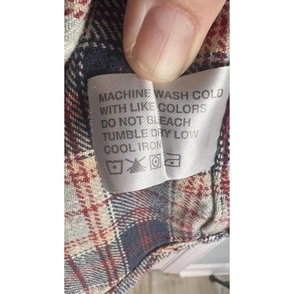 Orvis Flannel Pullover Shirt Womens Sz M Plaid Blue & Beige 1/2 Zip - Picture 8 of 9